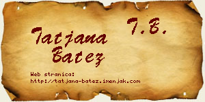 Tatjana Batez vizit kartica